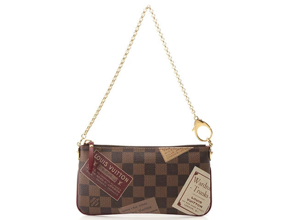 LOUIS VUITTON Chain Bag Pochette Mira Damier Label Collection Brown